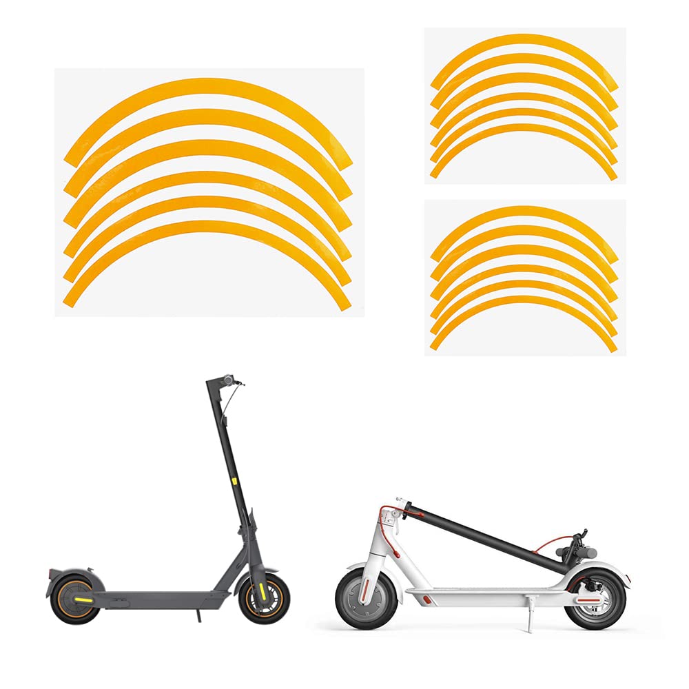 Fututech Reflektierendes Band für Xiaomi M365 1S Pro Pro2 MI3, selbstklebend, Elektroroller, für Segway Ninebot Max G30 Max G30E ll E22 E25 E45 Scooter Zubehör (Gelb) von Fututech