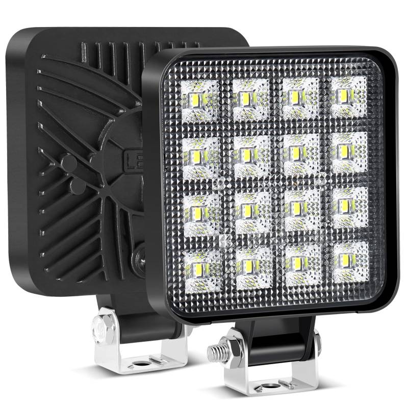 Fxlpower 2 Stück 12W LED Flutlicht Arbeitsscheinwerfer 9-80 volt Kleine Rückfahrscheinwerfer, IP65 Offroad led scheinwerfer für 4x4, Auto, LKW, Motorräder Trecker, Bagger von Fxlpower