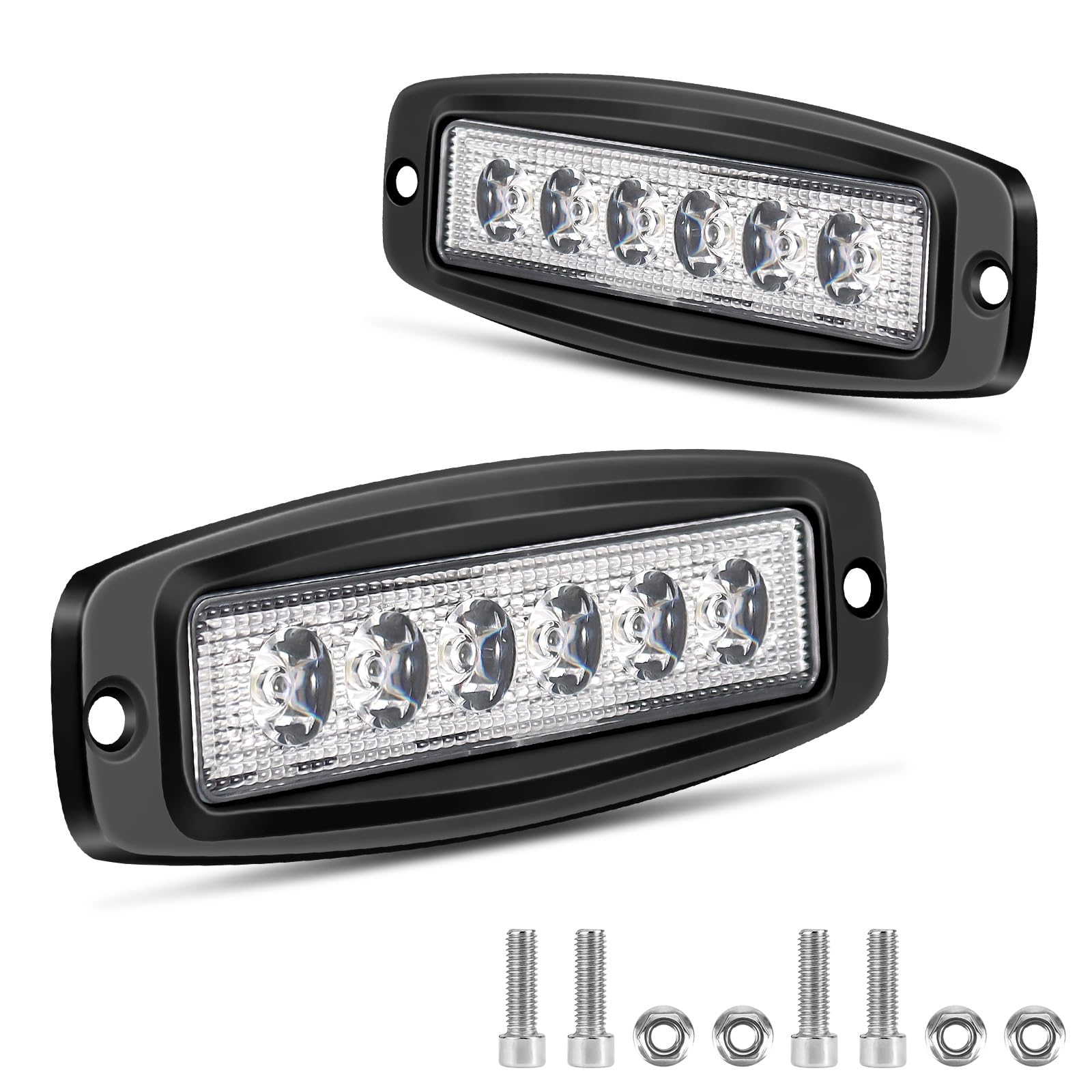 Fxlpower 2 Stück 12W LED Spot Rückfahrscheinwerfer 12-80V Zusatzscheinwerfer, IP67 Offroad led Arbeitsscheinwerfer für Auto, Trittstufen eines LKWs, Pickup,Traktor, 4x4, ATV, Motorräder von Fxlpower