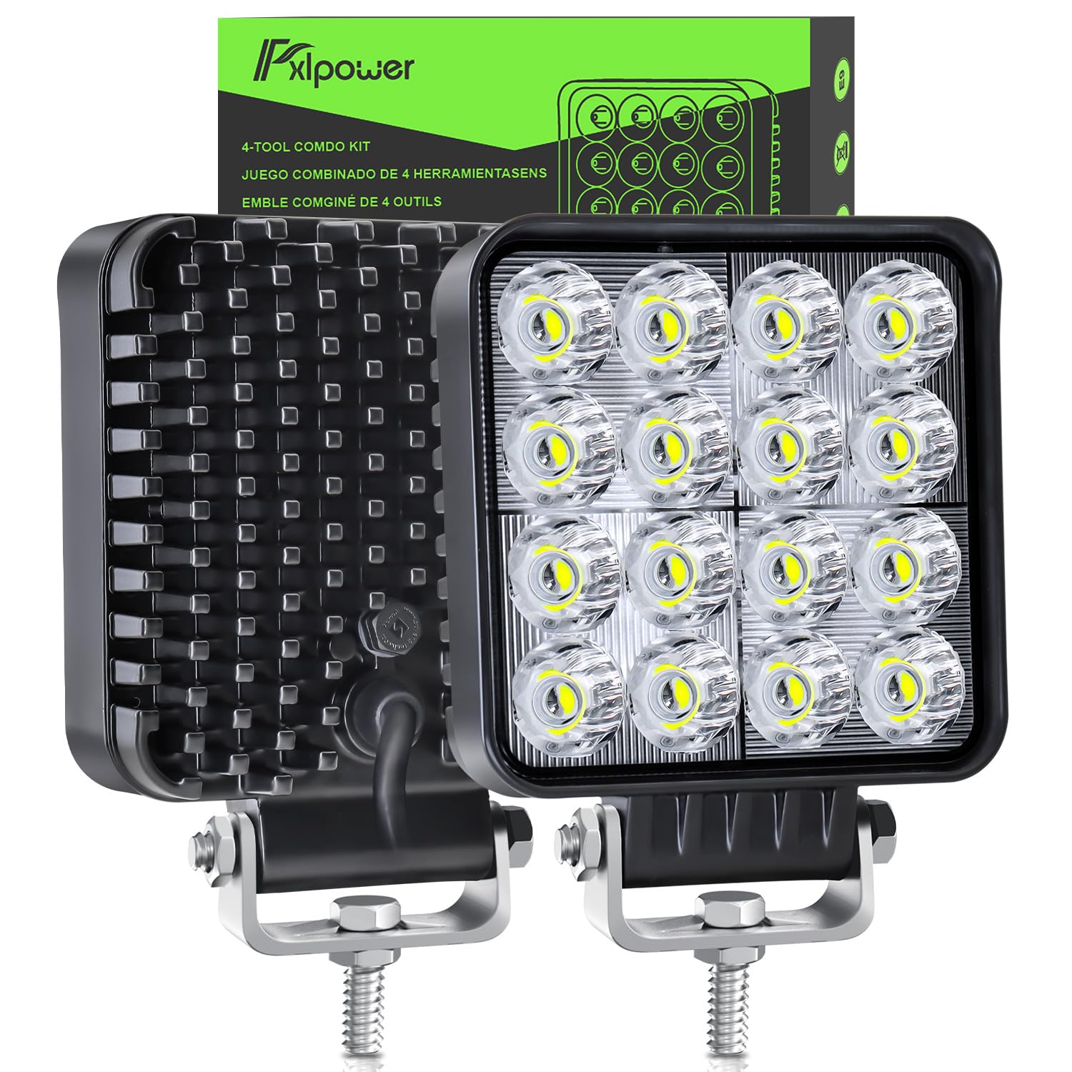 Fxlpower 2 Stück 31W LED Arbeitsscheinwerfer 12-24 volt, IP67 Offroad led scheinwerfer, rückfahrscheinwerfer für Baufahrzeuge, Landwirtschaftsfahrzeuge, Trecker, Bagge von Fxlpower