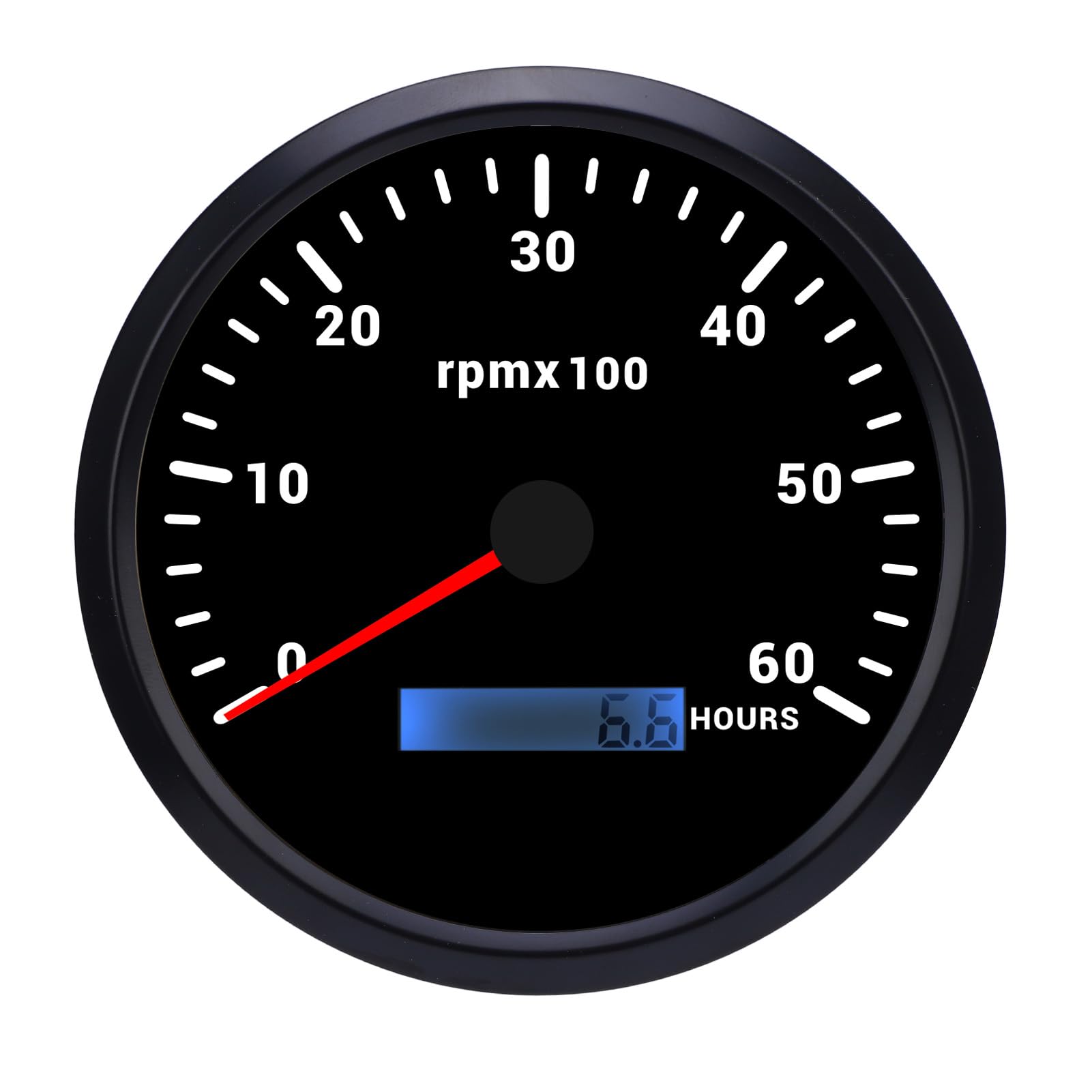 110 Mm 4 3/8 -Zoll -Drehzahlmesser 7 Farb Hintergrundbeleuchtung mit Stundenmesser für LKW -Autoboot (Schwarzes Zifferblatt schwarzer Lünette CXA007B) von Fydun
