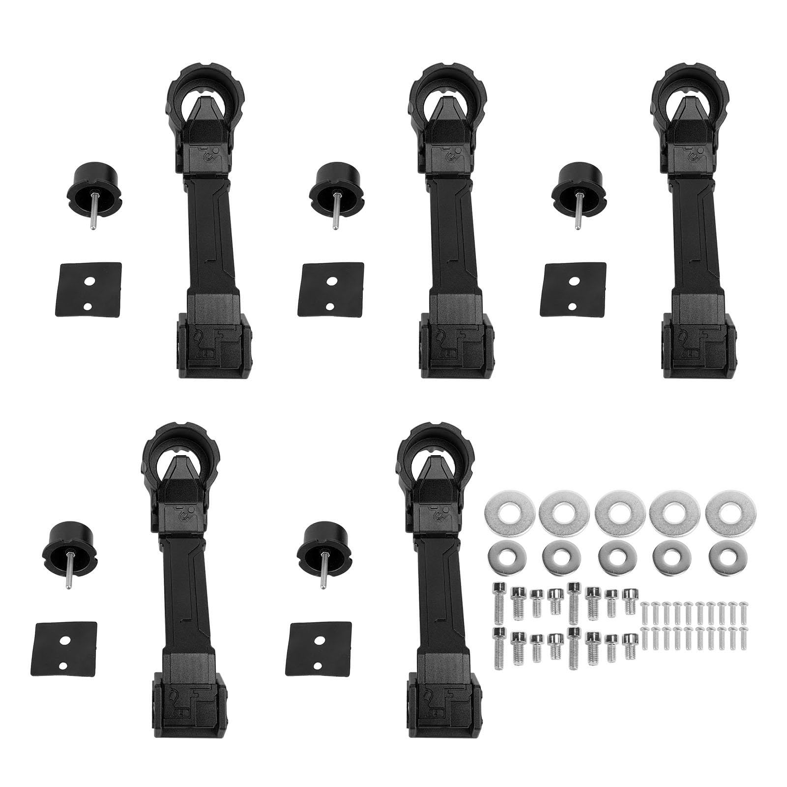 5 PCs Car Exterior Mechanical Door Griffs Kit für JK 2007-2017 (BLACK) von Fydun