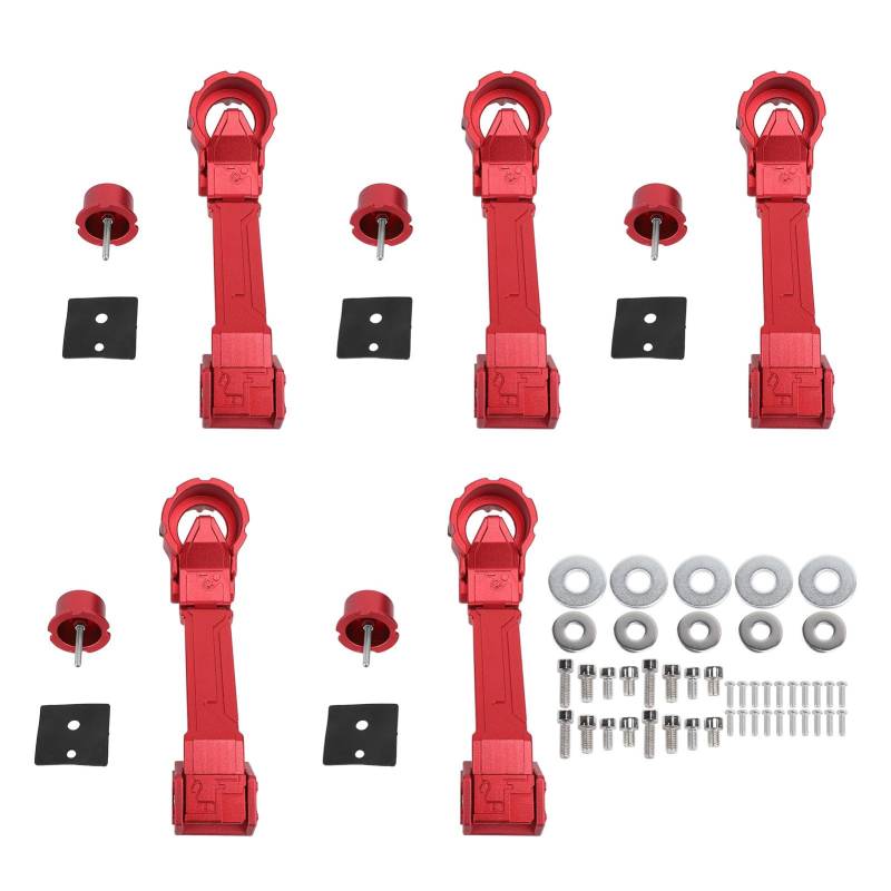 5 PCs Car Exterior Mechanical Door Griffs Kit für JK 2007-2017 (Rot) von Fydun