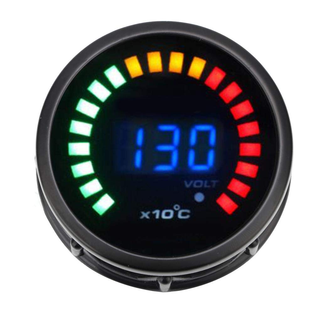 Abgastemperaturmesser Automatisches EGT Temperaturmesser 12V 20 LEDs Universal Abgastemperaturmesser Pyrometer Schwarzes Zifferblatt Klare Linse von Fydun