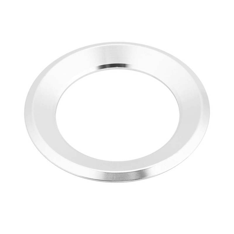 Auto Lenkrad Center Ring, Fydun Lenkrad Verkleidung Lenkrad Abdeckung Aluminium Chromlegierung Dekoration Rahmen Trim Auto Innendekoration für 6 7 B7(Silber) von Fydun