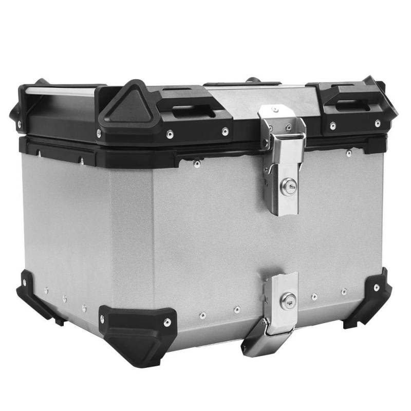 Fydun Aluminium Top Case, 45 Liter Motorrad Heckkasten Heckgepäcktrunk Gepäck Top Lock Storage Top Box(Silber) von Fydun