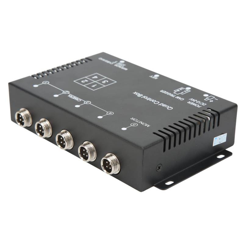 Auto Parkkamera Video Splitter 4 Kanal Auto Rückfahrkamera- Videobildschirm Splitter Schalter für Wohnmobil LKW Bus Anhänger 1080P DC12V 24V von Fydun