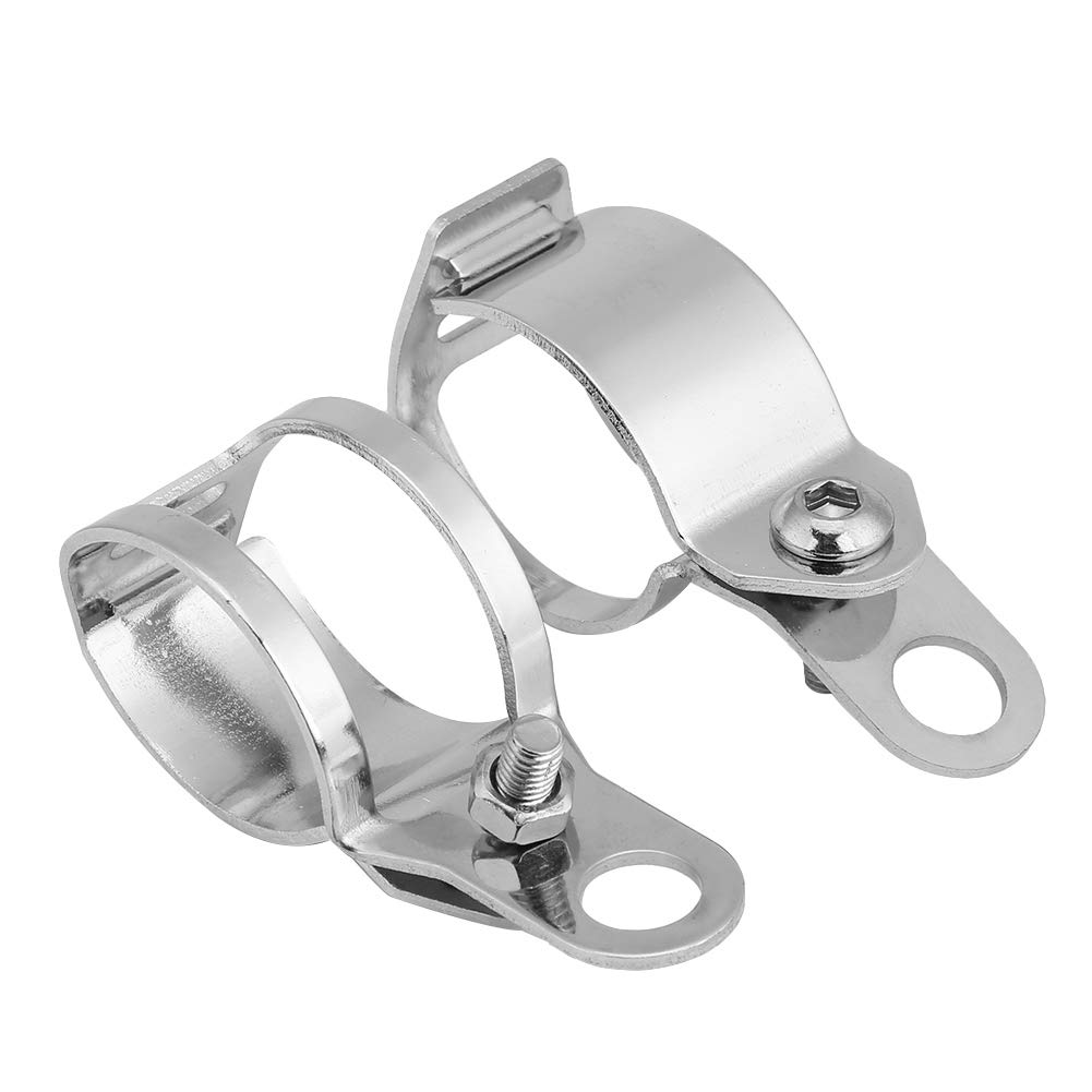 Blinker Halterung Klammern Gabel Ohr, Fydun 2 Stück Motorrad Blinkerhalter Montagehalterung Drehen Licht Halterung Fit für 30-45mm Vor Gabel Roller (Silber) von Fydun