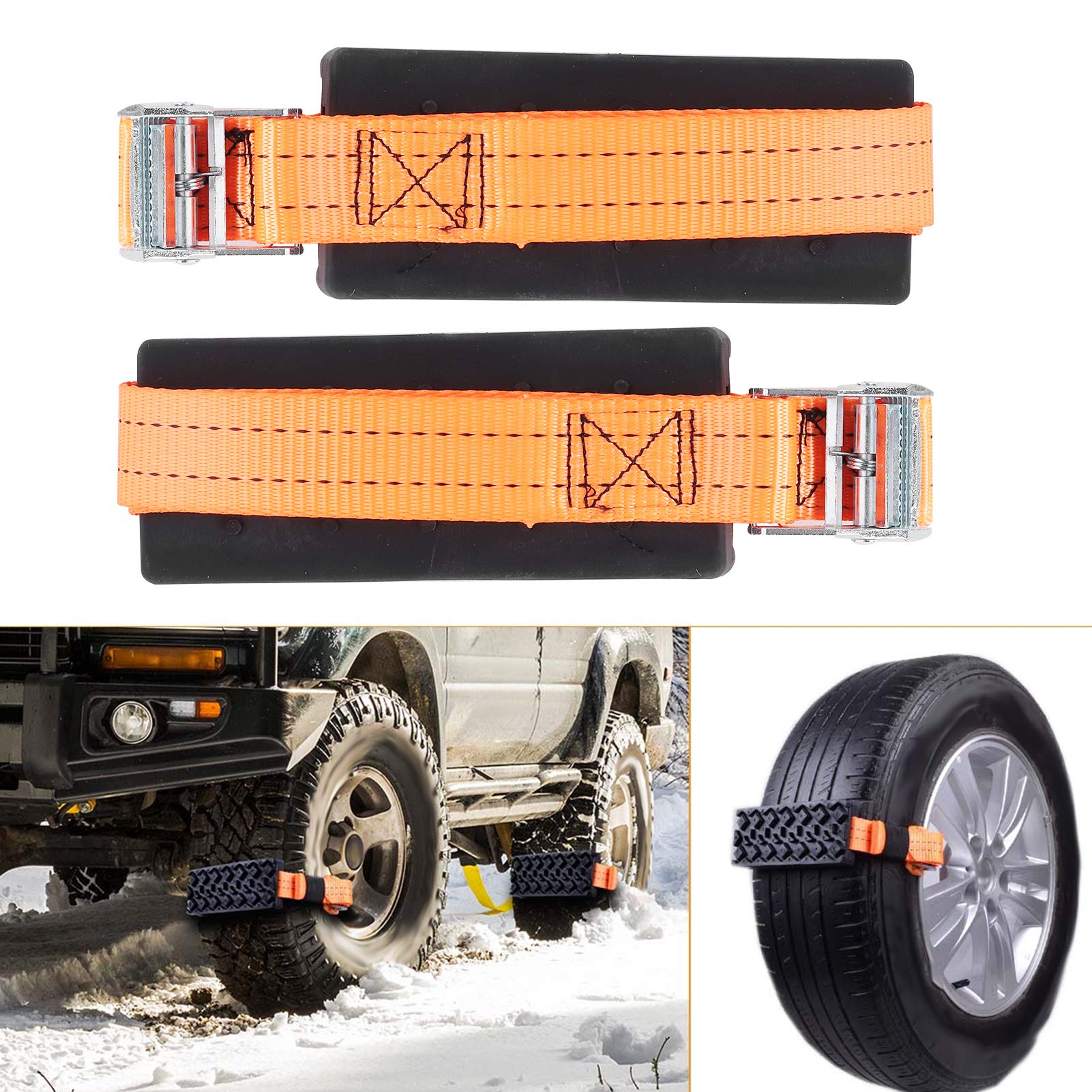 Hlyjoon Reifenradkette, 2-teilige Kette Rutschfester Notschnee für EIS/Schnee/Schlamm/Sand Road Safe Driving Truck SUV Auto Auto Zubehör von Fydun