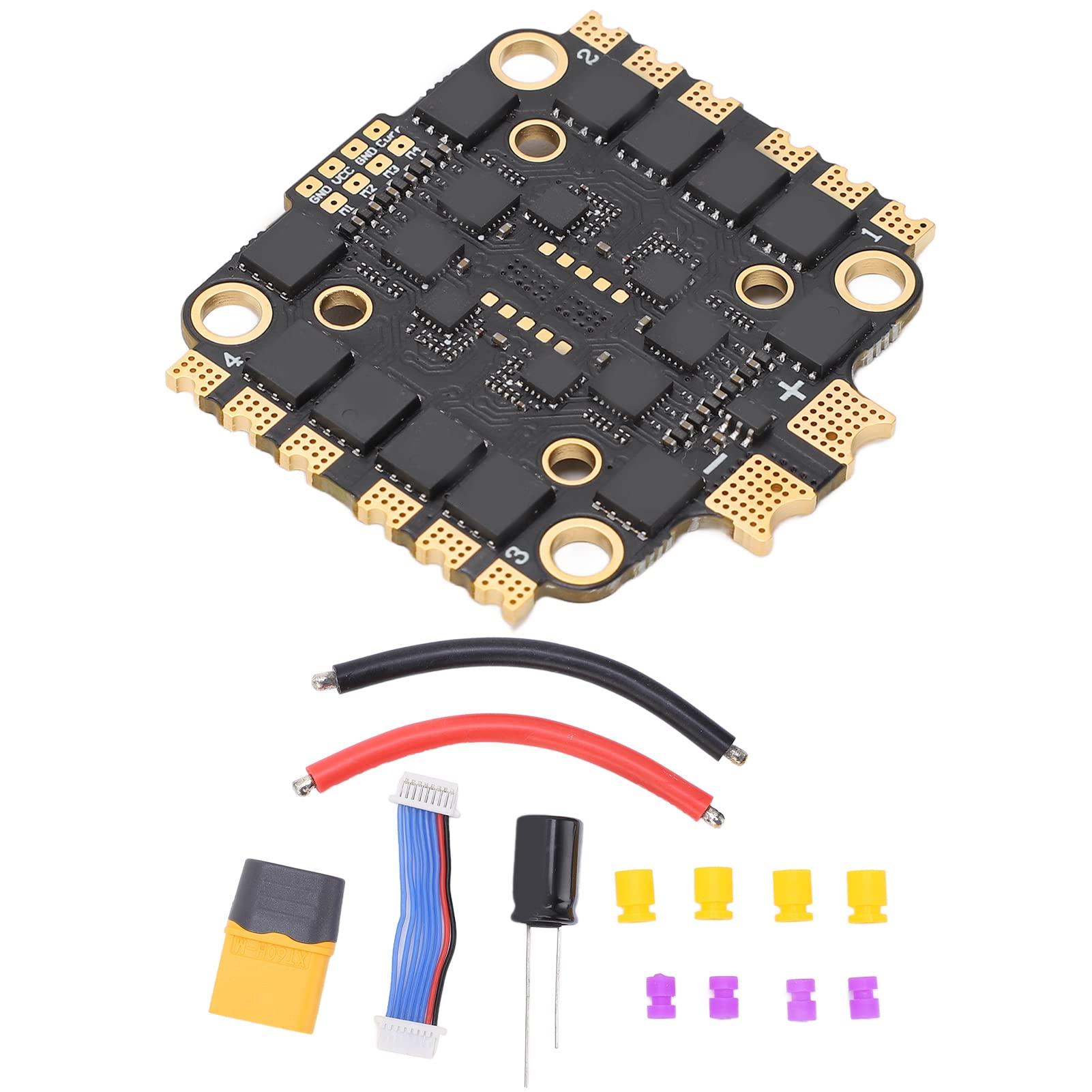 4-In-1 45A ESC, 45A FPV 2-6S Elektronischer Geschwindigkeitsregler Quadcopter Drohne Motortreiber, Mit Montagezubehör, Diy-Teile Für Fpv RC Drohne von Fyearfly