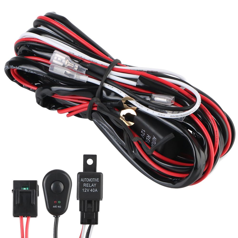 Fyuasto 2m Kabel LED Blinker Schalter Auto Lichter Controller Relais 12V 40A Sicherung 9V-16V Auto Zubehör für LKW Boot Geländewagen von Fyuasto