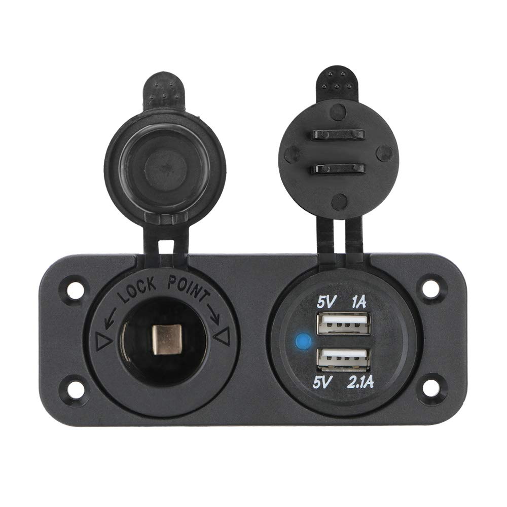 Fyuasto Autoteile Ladegerät 5V Dual USB 12-24V Auto Ladegerät Steckdose Trennzeichen Zigarettenanzünder von Fyuasto