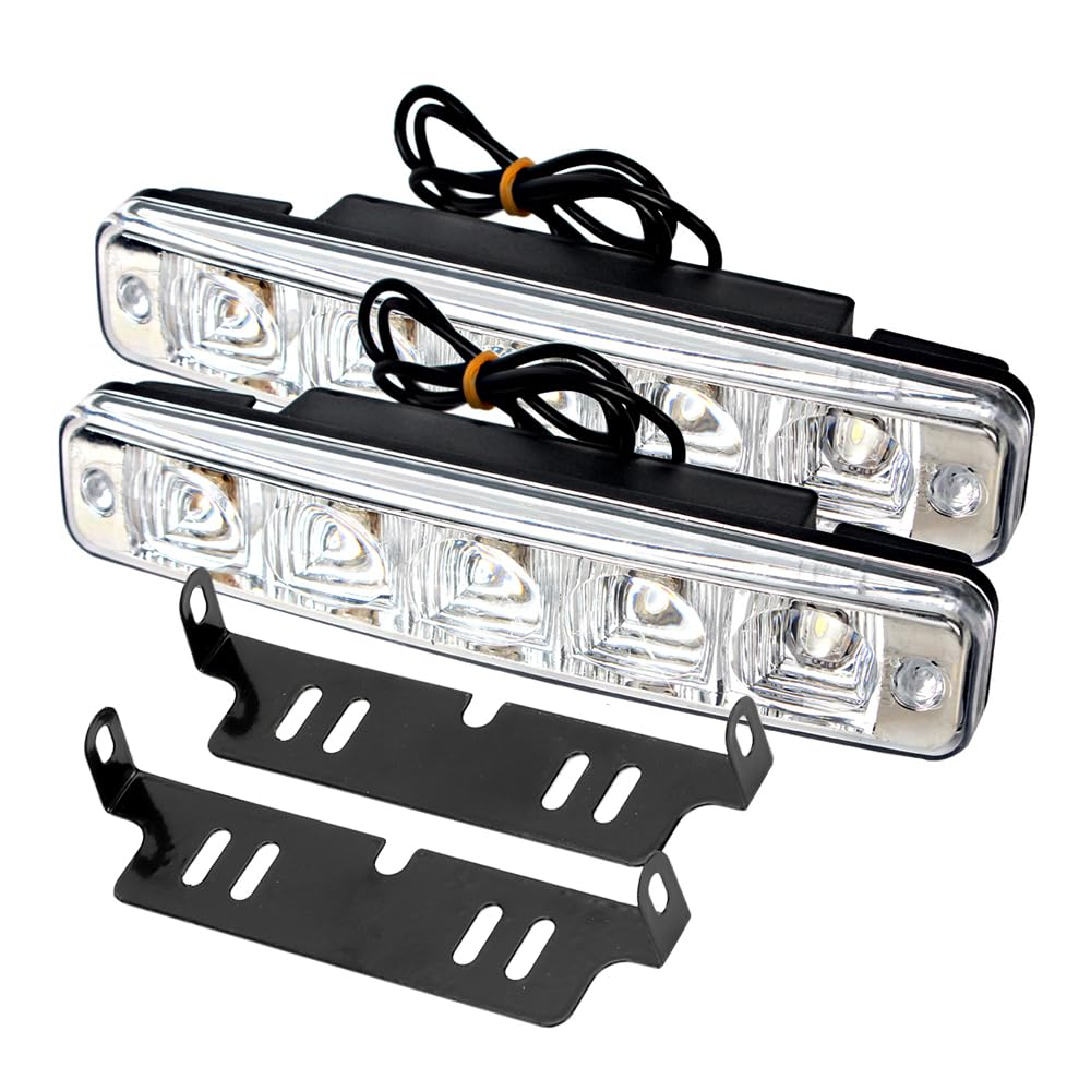 Fyuasto DRL Tagfahrlicht Auto Lichter 5 LEDs Externe Lichter Auto Styling Tageslicht Universal von Fyuasto