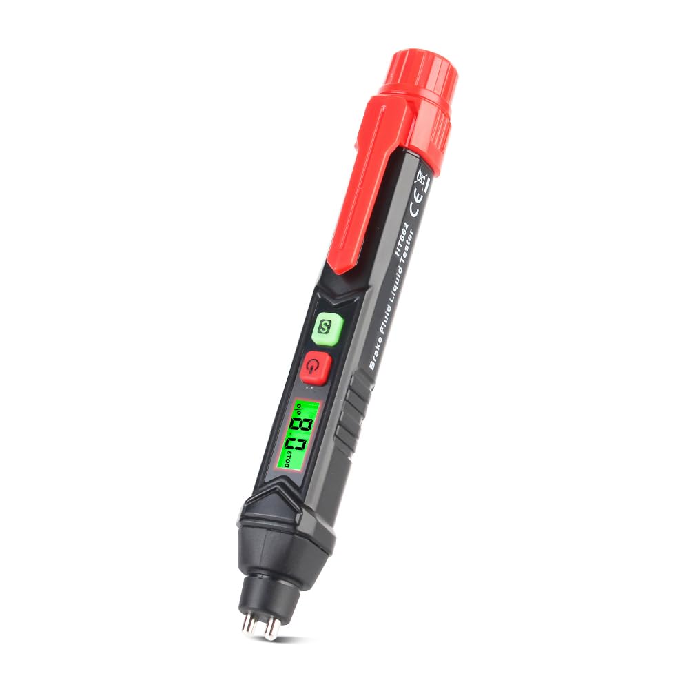 Fyuasto HT662 Automotive Bremsflüssigkeit Öl Testing Tool Bremsflüssigkeit Tester Test Pen mit LED Indikator Warnung für DOT3/DOT4/DOT5.1 von Fyuasto