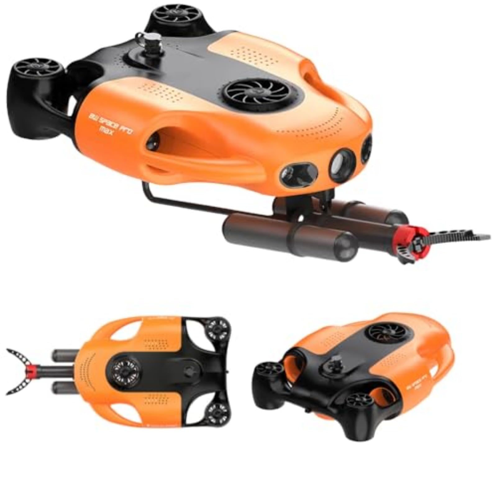 Camolech BW Space Pro Max 100M Underwater Drone Electric Diving Fish Finder 4K Underwater Camera ROV Robot Drone for Adults and Kids (White) (Orange) von G Camolech