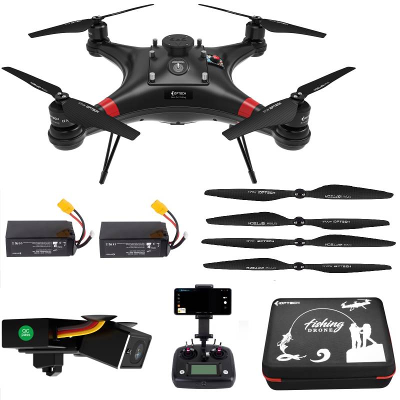 Ideafly Fishing Drone 3KG Payload Bait Release Heavy Drone, 1.5km RC GPS Drone 33mins Waterproof Drone with Single Axis Gimble Camera 4K (add two propellers+ batteries) (add two propellers+ battery) von G Camolech