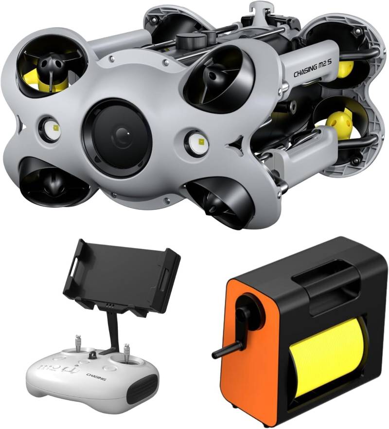 Professionelle 4K Kamera Unterwasser Drohne Jagd M2 S mit 8 Vektorstrahler, 360-Grad-Move ROV, 6H Tauchen 4000lm LED Flutlichter Unterwasser Rov Roboter von G camolech