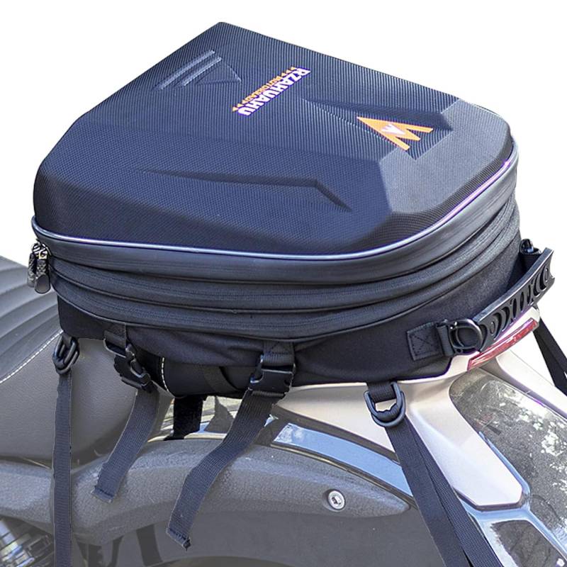 G-raphy Motorrad Hecktasche Motorrad Satteltasche Motorradhecktasche Wasserdichter Erweiterbares Reisegepäck Hartschalen Dual-Use-Motorradrucksack für den hinteren Sitz Helmkoffer Schwarz von G-raphy