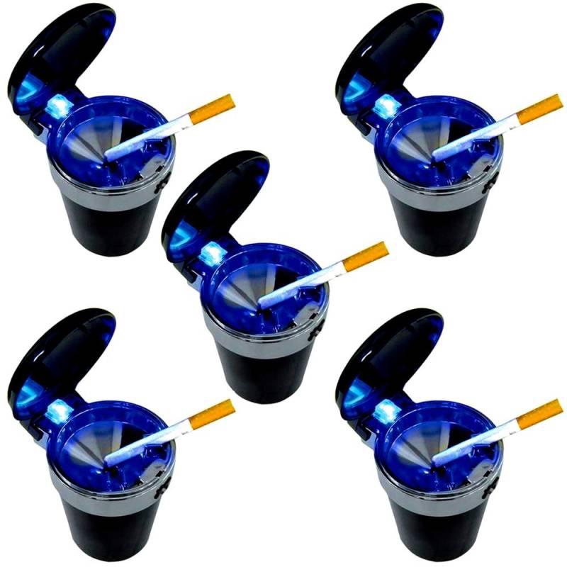 5x LED Sturmaschenbecher Auto Aschenbecher Windascher Windaschenbecher von G&M