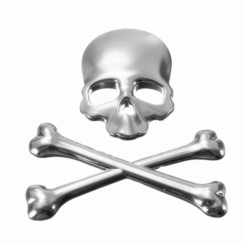 3D Totenkopf Metall Skelett gekreuzte Knochen GS Coole Persönlichkeit Auto Motorrad Emblem Badge Aufkleber Auto Styling Aufkleber Zubehör von G&S