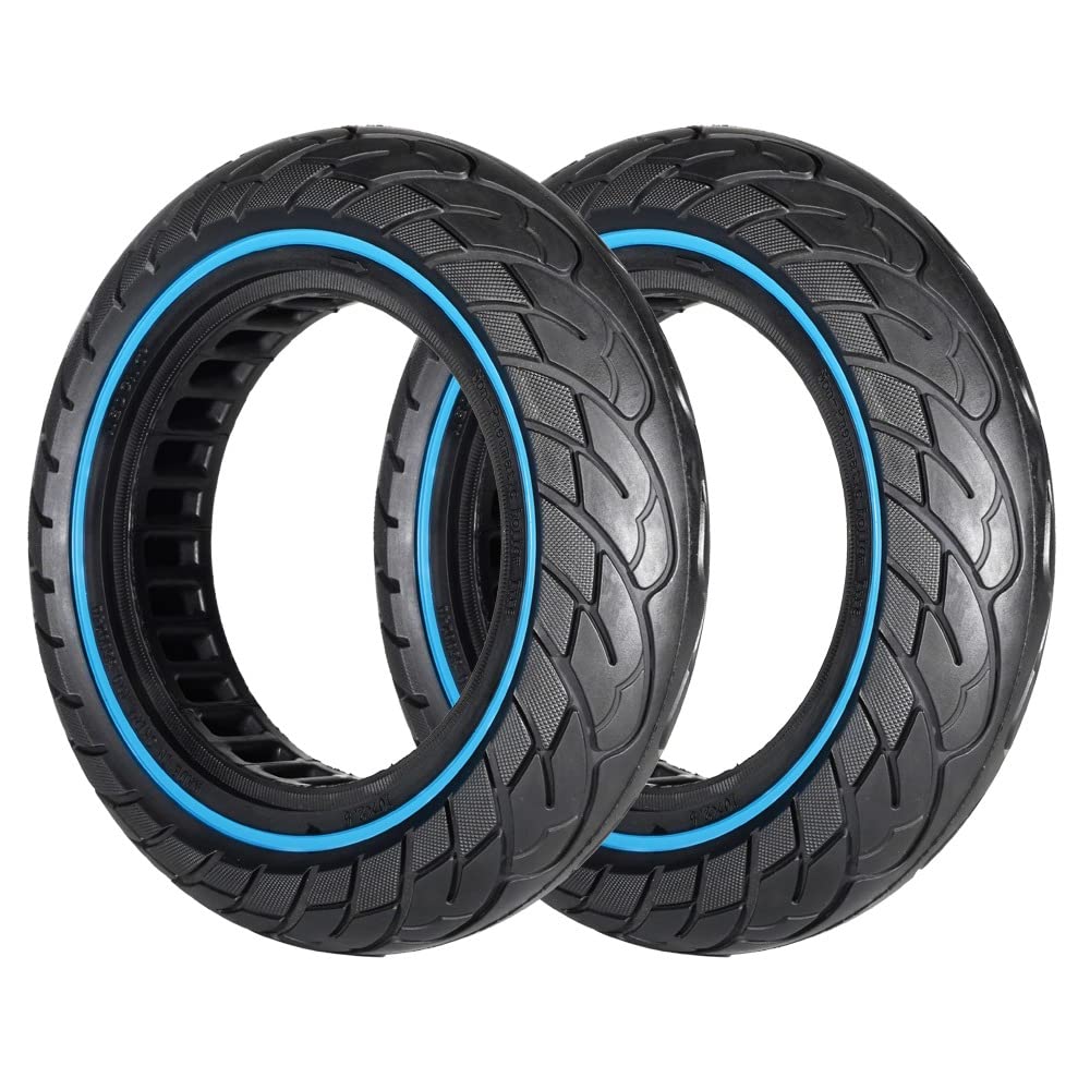 G.V.SHOP® 2 Vollgummiräder 10 x 2,5 Zoll 36 mm Reifen für Elektroroller, Xiaomi, Ducati, Lexgo, Vivobike S2, rutschfest, Vollgummi (Blau 2pcs) von G.V.SHOP