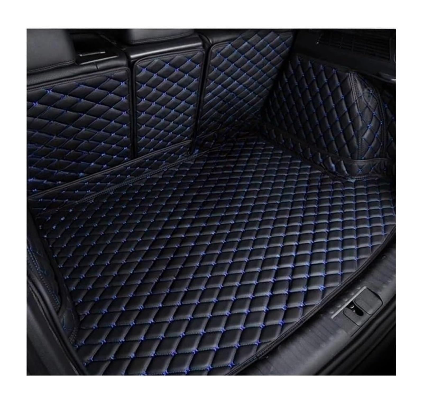 Auto All Inclusive Kofferraummatte Für Benz Für C Klasse Für W204 2008-2013 Pad Innen Zubehör Kofferraum Liner Auto Kofferraum Schutz Innen(Black-Blue) von GABFDLZ