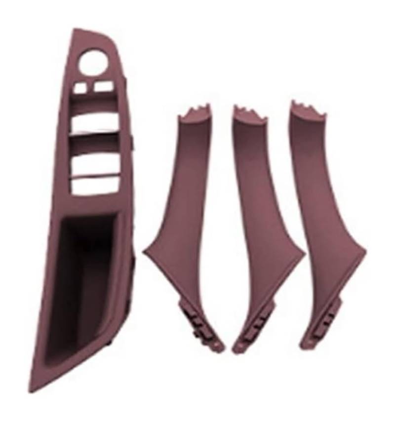 Auto Innen TüRgriff Für B&MW 5 Series F10 F11 Linkslenker LHD Auto Innentürgriff Panel Pull Trim Cover(Red Wine) von GABFDLZ