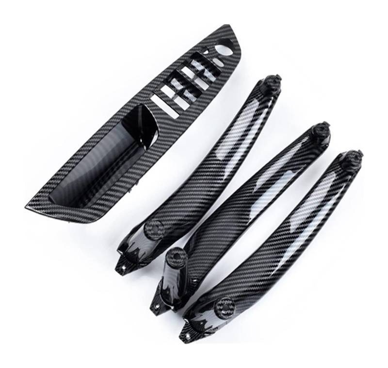 Auto Innen TüRgriff Für B&MW E70 X5 2006-2013 X6 E71/E72 2007-2014 Armlehne Auto LHD Innentürgriff Panel Pull Trim Abdeckung(Carbon Fiber 4pcs) von GABFDLZ