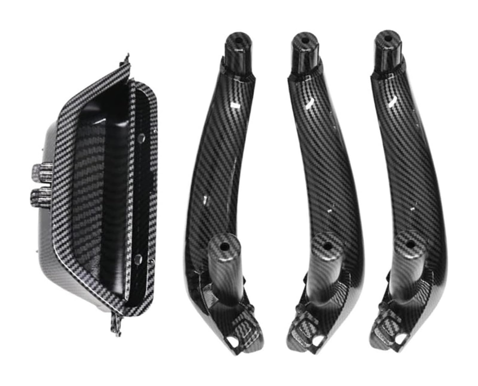 Auto Innen TüRgriff Für B&MW X3 X4 F25 F26 2010-2016 RHD LHD Auto Links Vorne Innentürverkleidung Griff Pull Trim Abdeckung(Lhd 4pcs Set Carbon) von GABFDLZ