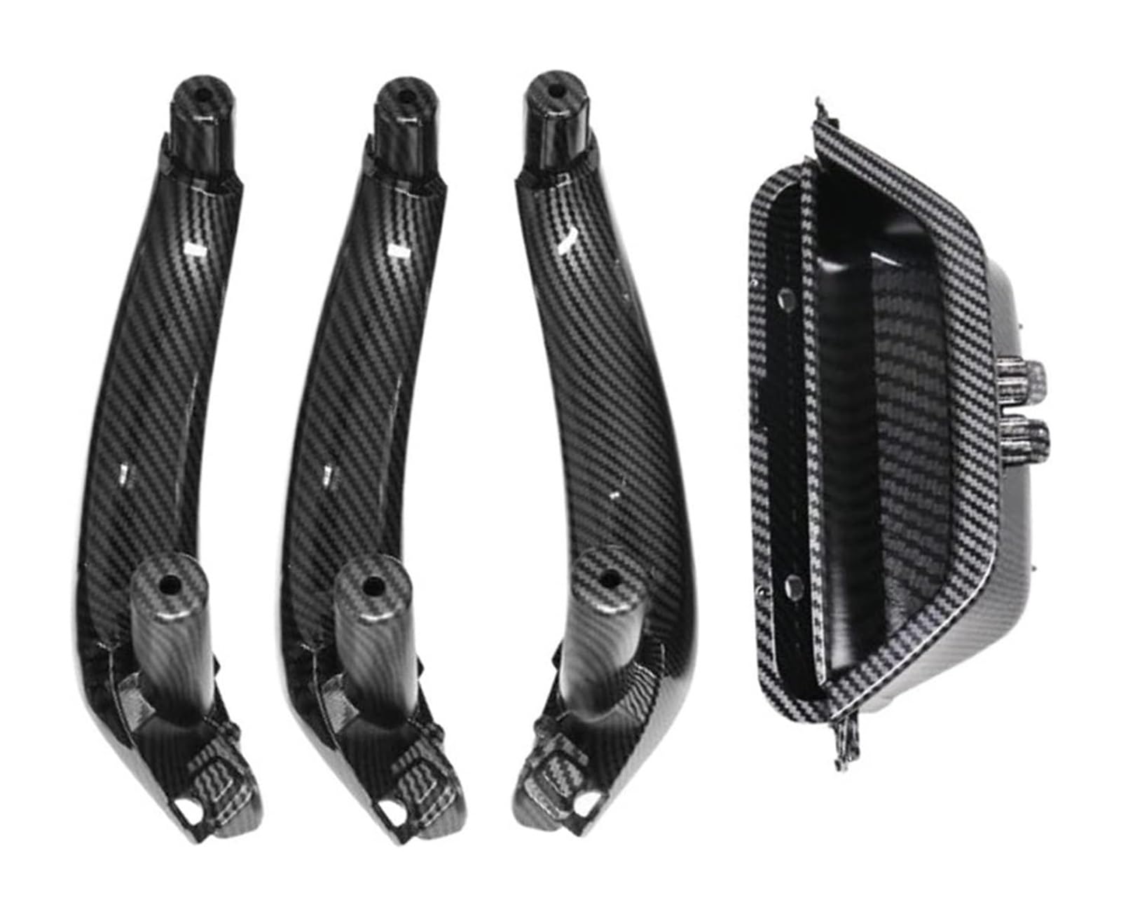 Auto Innen TüRgriff Für B&MW X3 X4 F25 F26 2010-2017 LHD RHD Auto Links Vorne Innentürgriff Pull Trim Abdeckung Auto Zubehör(Rhd 4pcs Set Carbon) von GABFDLZ