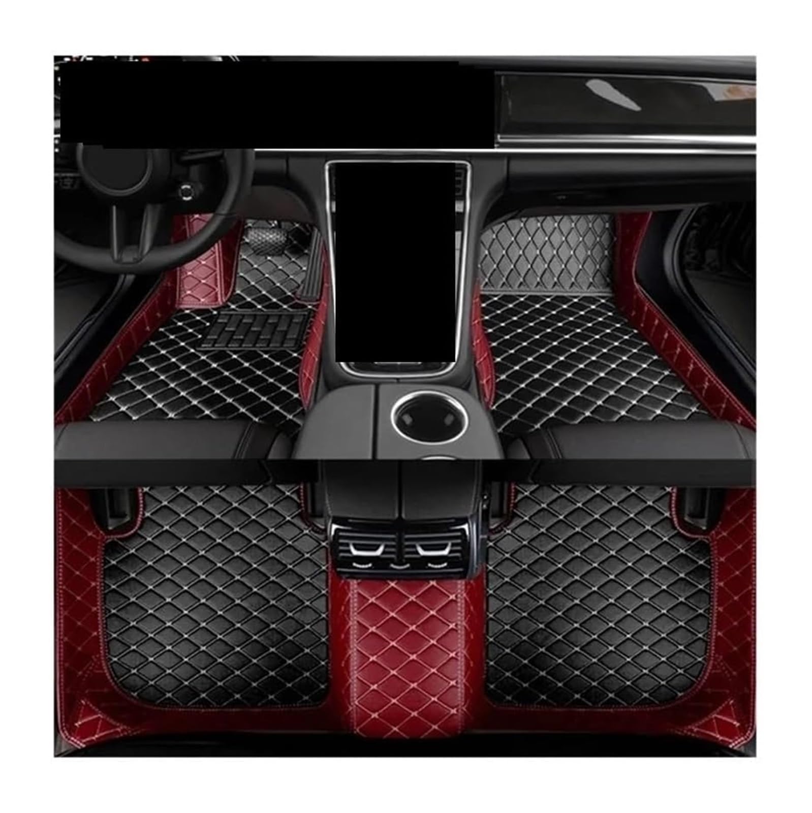 Autoteppich Antirutschmatten Für Peugeot 3008 2013–2019 5 Sitze LHD Innenzubehör Fußmatten Teppiche Blockierende Auto-Bodenmatte(Red Black) von GABFDLZ