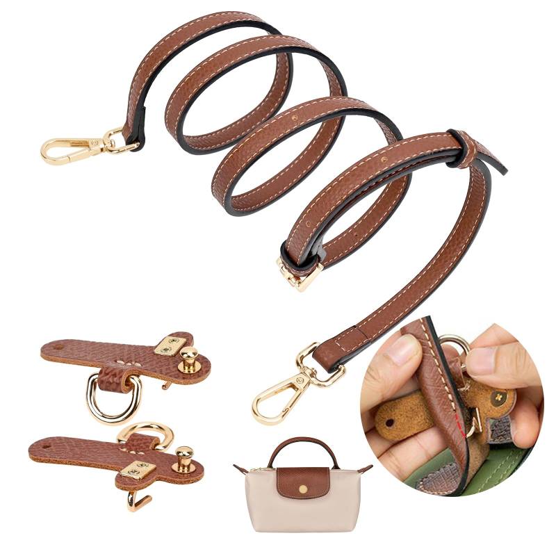 Schultergurt für Longchamp Damen Taschen - Einstellbarer Taschengurt ohne Stanzen von Löchern für Longchamp Mini Bag Straps (Braun) von GADITIEK