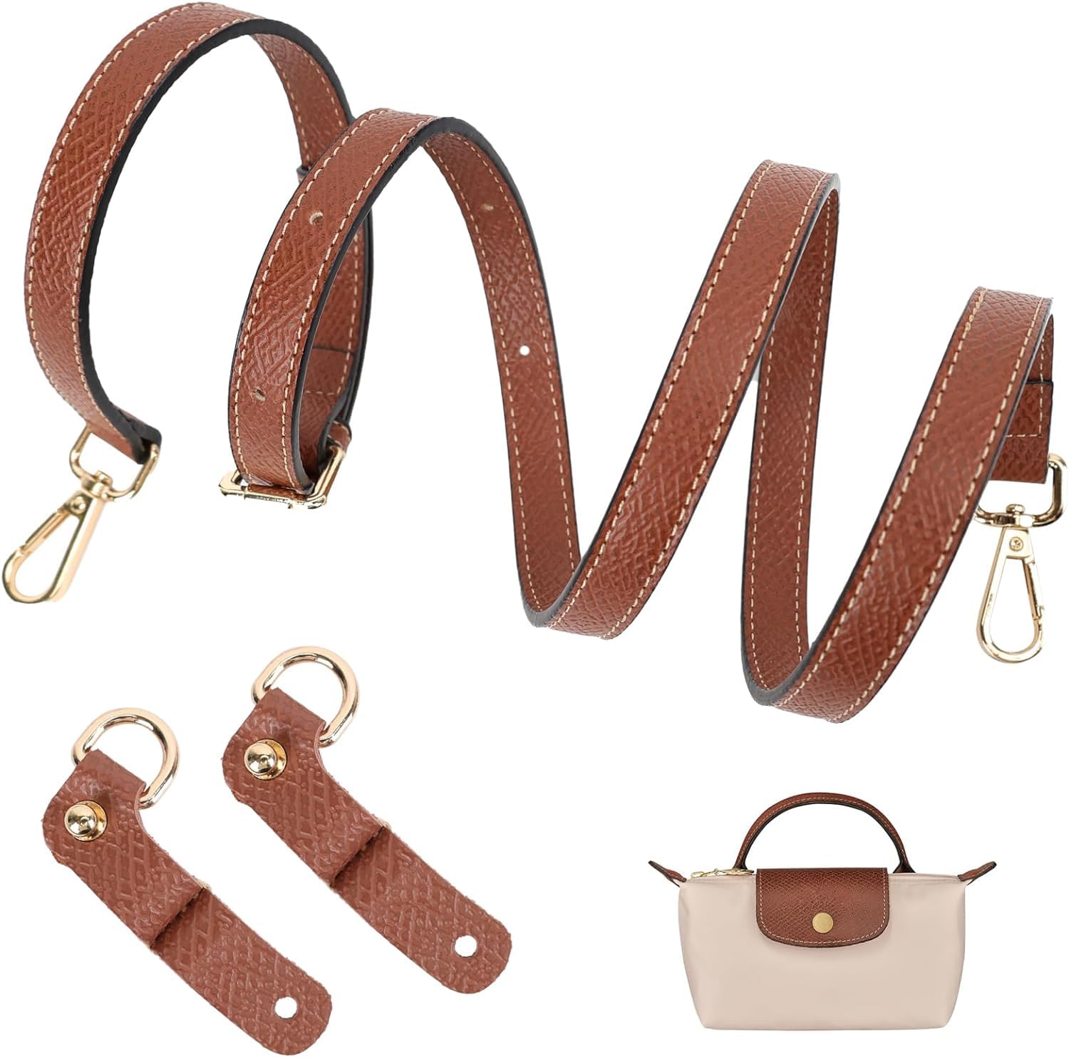 Schultergurt für Longchamp Tasche Damen, Verstellbarer Schulterriemen für Taschen, Leder Riemen Tragegurte für Longchamp Mini Bag Straps,Taschengurt Gurt Verlängerung (Breite des Schultergurtes 1,4cm) von GADITIEK