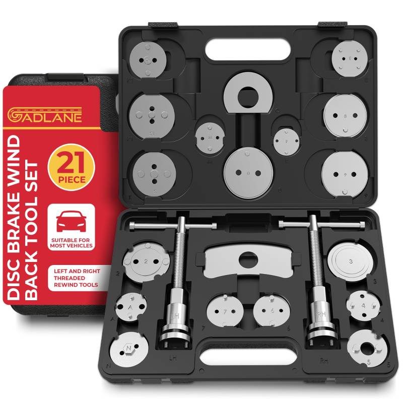 GADLANE Bremskolbenrücksteller Set – 21-Teiliges Universal bremsenrücksteller Set, Bremskolben Rückstellwerkzeug für Autos, Lieferwagen und Mehr – 21PCS Bremssattel Rücksteller von GADLANE