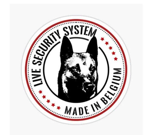 Auto Sticker Autoaufkleber 20Cm(7.87 In) Live Security System Made In Belgium Belgischer Malinois-Vinyl-Aufkleber, Autoaufkleber Für Fenster, Wände, Haustiere, Hund, Cool Und Kreativ (Csyj1S21412) von GAETOYEN