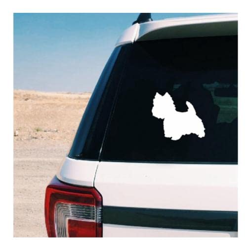 Autoaufkleber Hund Personalisiert 18Cm(7.08 Inch) Cm Niedlicher Westie-Silhouette-Deca-Hund-Vinyl-Aufkleber, Personalisierter Haustier-Hund Westie-Kunst-Aufkleber, Autofenster, Laptop-Dekor C3822Sh von GAETOYEN