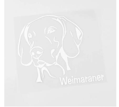 GAETOYEN Autoaufkleber Hund Personalisiert 15,6 cm × 13,8 cm Fun Animal Weimaraner Hund Auto Aufkleber Aufkleber Schwarz/Silber Vinyl Zubehör Css1A21333 von GAETOYEN