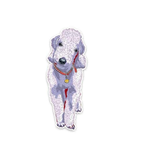 GAETOYEN Autoaufkleber Hund Personalisiert 15 cm Persönlichkeit Bedlington Terrier Breed Dog Vinyl Motorrad Aufkleber Wasserdicht Windschutzscheibe Autoaufkleber Auf Autofenster Fenster Auftr von GAETOYEN