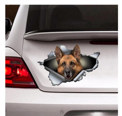 GAETOYEN Autoaufkleber Hund Personalisiert 18Cm(7.08 Inch) Deutscher Schäferhund-Aufkleber, Zerrissenes Metall-Aufkleber, Deutscher Schäferhund-Aufkleber, Hundeaufkleber C3680Sh von GAETOYEN