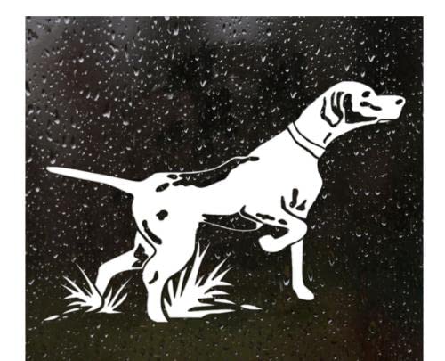 GAETOYEN Autoaufkleber Hund Personalisiert 20X30 cm Pointer Jagdhund Lustiger Autoaufkleber Vinyl Aufkleber Weiß/Schwarz Auto Auto Aufkleber Für Auto Stoßstange/Heckscheibe Css1A4290 von GAETOYEN