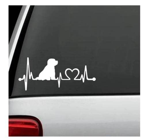 GAETOYEN Autoaufkleber Hund Personalisiert 21Cm（8.6 Inches） Bichon Frise Heartbeat Lifeline Monitor Hund Aufkleber Aufkleber(def1m13383) von GAETOYEN