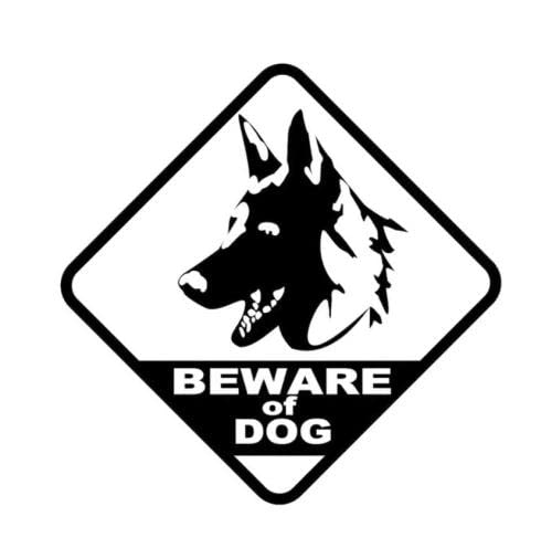 GAETOYEN Autoaufkleber Hund Personalisiert 21Cm（8.6 Inches） Vorsicht Vor Hunden Warnaufkleber Aufkleber Grafik Auto Vinyl Label Schwarz/Silber(def1m5379) von GAETOYEN