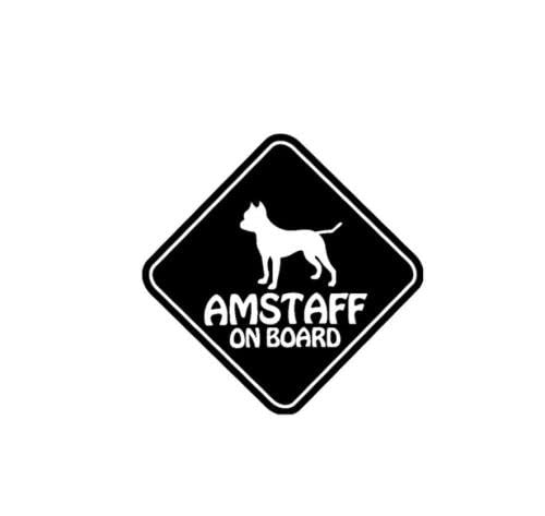 GAETOYEN Autoaufkleber Hund Personalisiert Autoaufkleber 15Cmx15Cm Amstaff An Bord Haustier Hund Auto Aufkleber Motorrad Reflektierende Laser Vinyl Auto Aufkleber 3D Auto Styling Css1A21213 von GAETOYEN