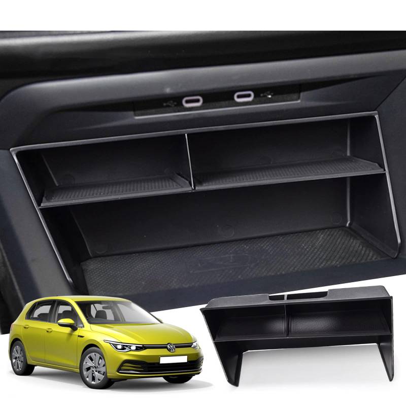 GAFAT Kompatibel mit VW Golf 8 8.5 GTI GTE GTD Alltrack R Variant 2020-2024 2025 Mittelkonsole Ablagefächer, Golf 8.5 MK8 Multifunktionale Aufbewahrungsbox Interieur Organizer Tray, Golf 8 Zubehör von GAFAT