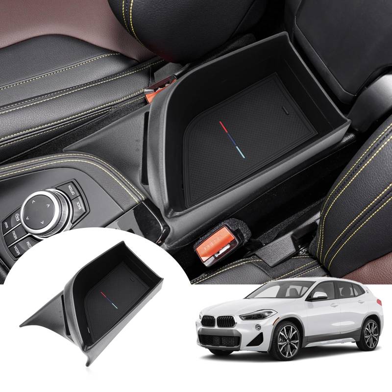 GAFAT Kompatibel mit BMW X1 F48/ X2 F39 2016-2022 Mittelkonsole Aufbewahrungsbox, X1 F48 Armlehnen Organizer Tray Ablage Handschuhfach, X1 F48 Zubehör, X2 F39 Zubehör von GAFAT