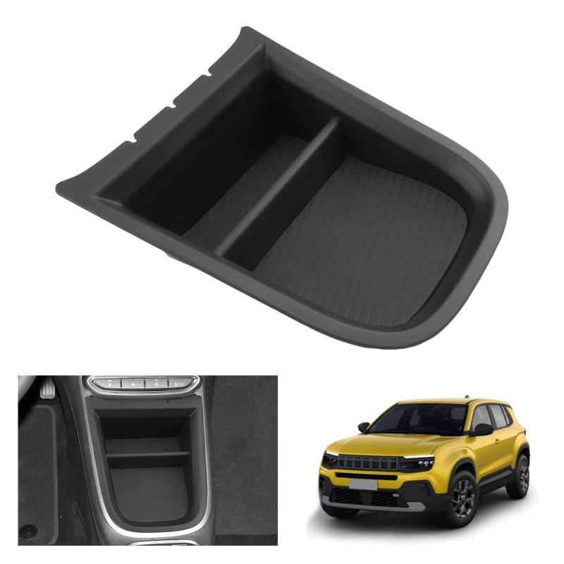 GAFAT Kompatibel mit Jeep Avenger 2023 2024 2025 EV Hybrid Mittelkonsole Aufbewahrungsbox Über dem Ladeanschluss, für Avenger ab 2023 Multifunktionaler Organizer Tray, Avenger Zubehör von GAFAT