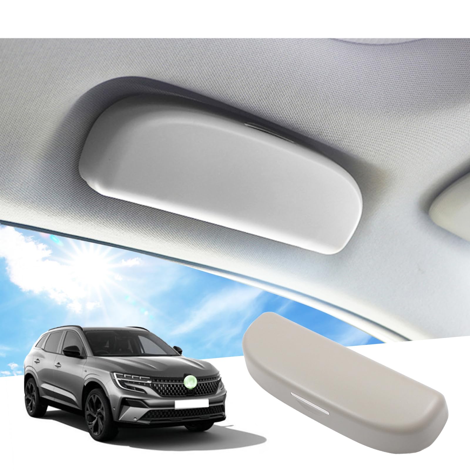 GAFAT GAFAT Kompatibel mit Renault Austral E-Tech Hybrid 2023 2024 Sonnenbrillenhalter Brillenetui Auto, Austral 2023 Aufbewahrungsbox Organizer, Austral Zubehör (Grau) von GAFAT