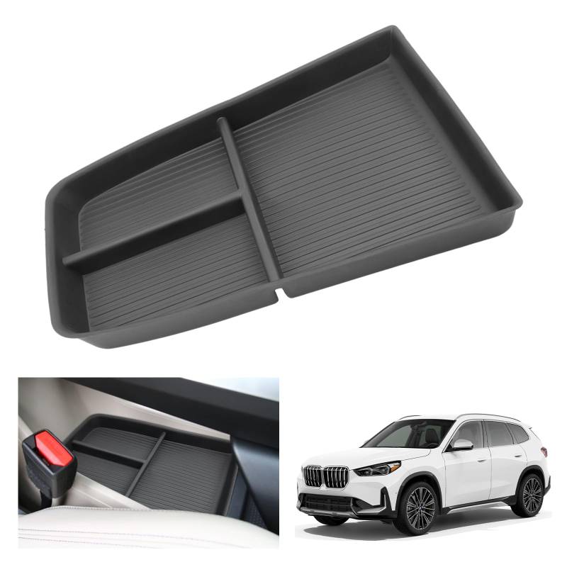 GAFAT Kompatibel mit Neu BMW X1 U11 iX1 / X2 U10 iX2 2023 2024 2025 Mittelkonsole Aufbewahrungsbox, iX1 X1 U11 Organizer Tray, Unten die Mittelkonsole, TPE-Weichgummi, X1 U11 Zubehör von GAFAT