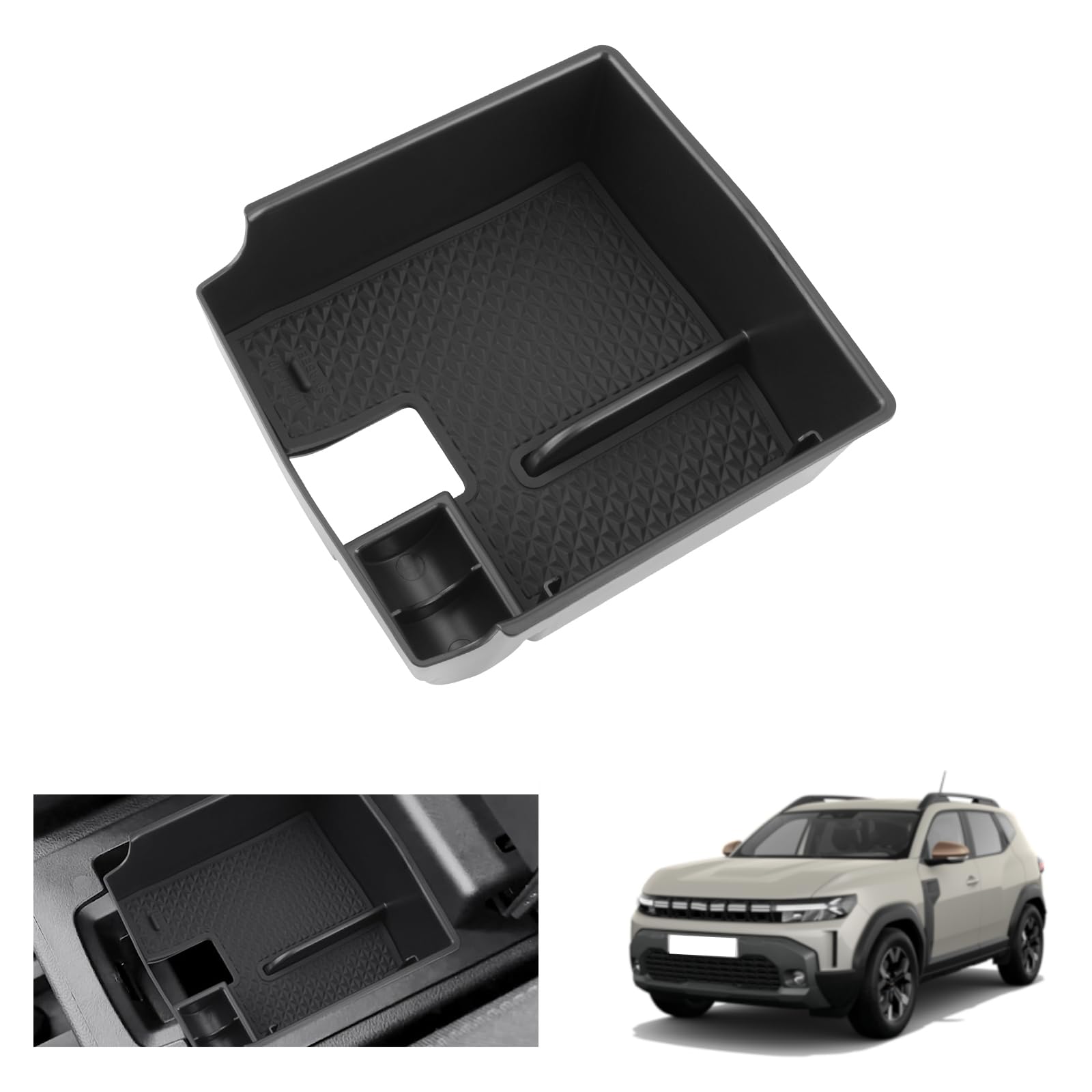 GAFAT Neu Dacia Bigster/Hybird 2025 2026 Mittelkonsole Aufbewahrungsbox, für Dacia Bigster LPG/Hybird ab 2025 Armlehne Organizer Tray Ablagen Handschuhfach, Dacia Bigster Zubehör 2025 von GAFAT