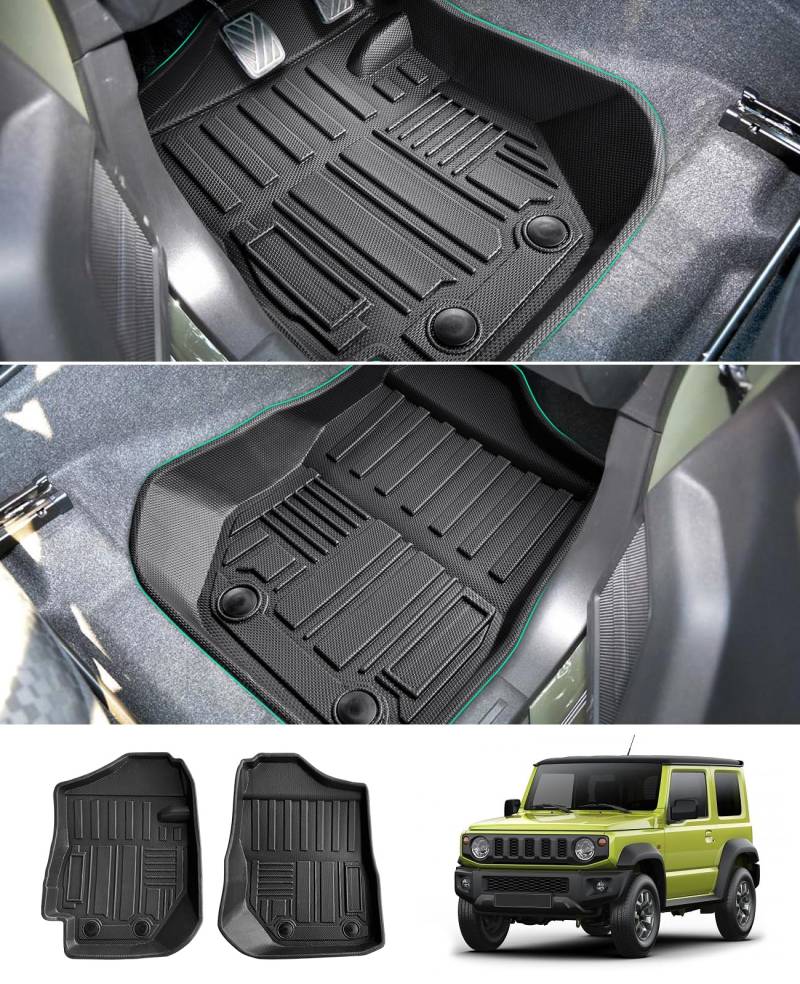 GAFAT Neu Suzuki Jimny 2021-2024 2025 JB64/JB74 (Schaltgetriebe) Fussmatten, TPE Allwetter Fußmatten für Suzuki Jimny Bj. 2021- Gummimatten Original 3D Scannen Hoher Kante 5-7 cm von GAFAT